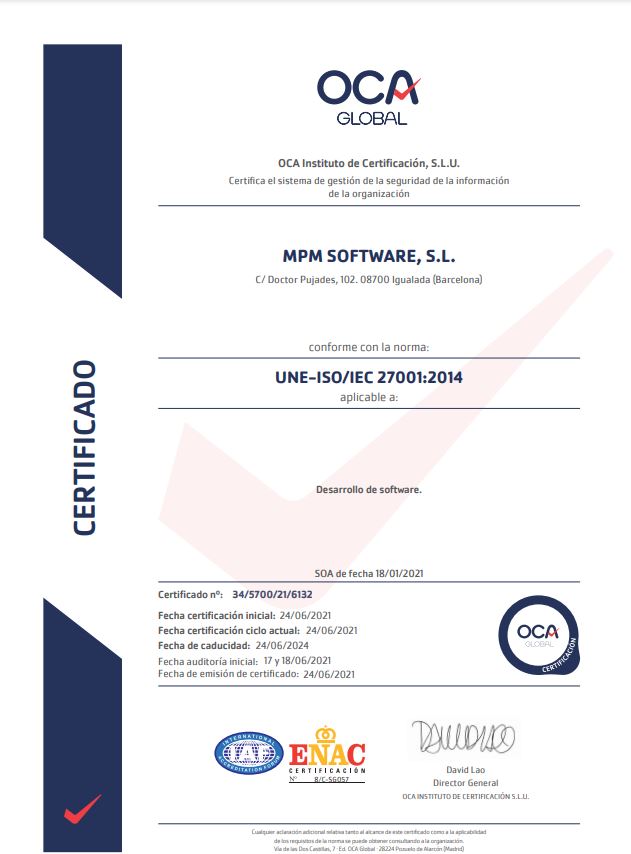 certificado iso 27001